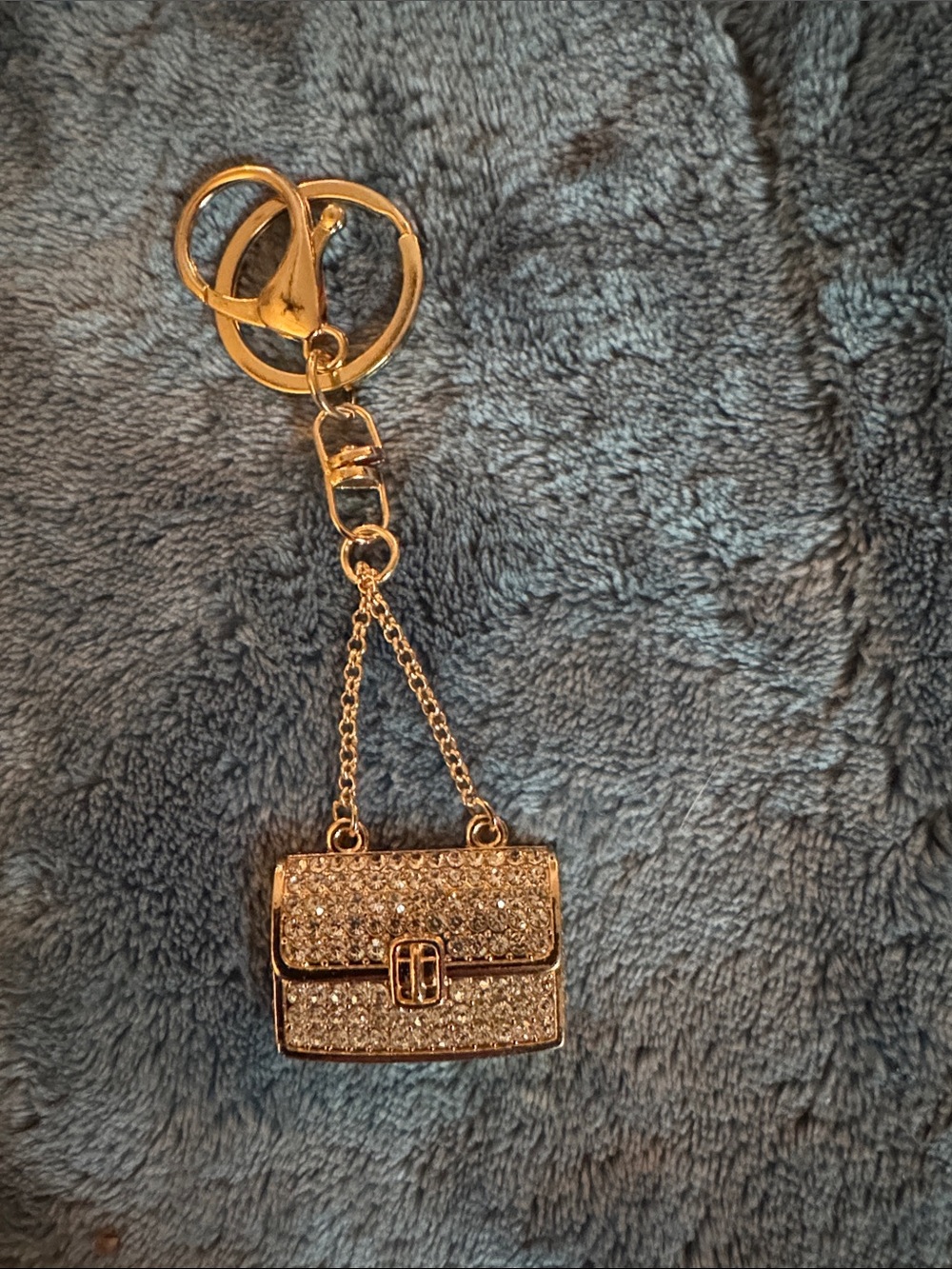 Gold Crystal Mini Purse Keychain - Women's Accessories
